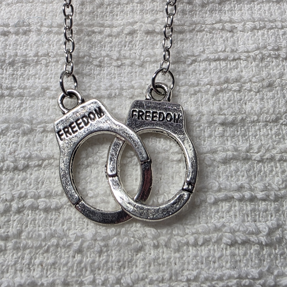 Silver Freedom Handcuff Necklace